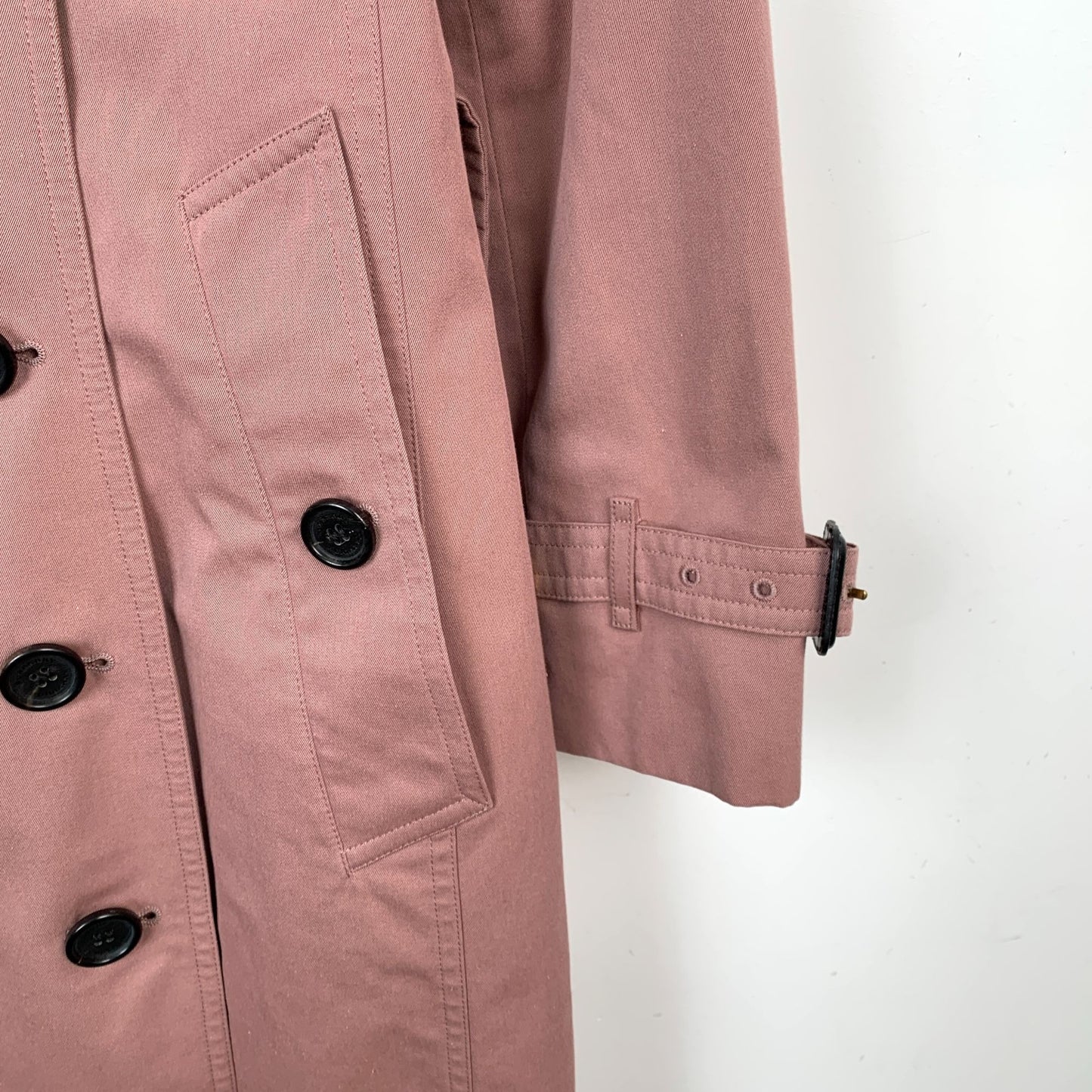 Burberry Dusty Pink Cotton Double-Breasted Trench Coat (Size XS)