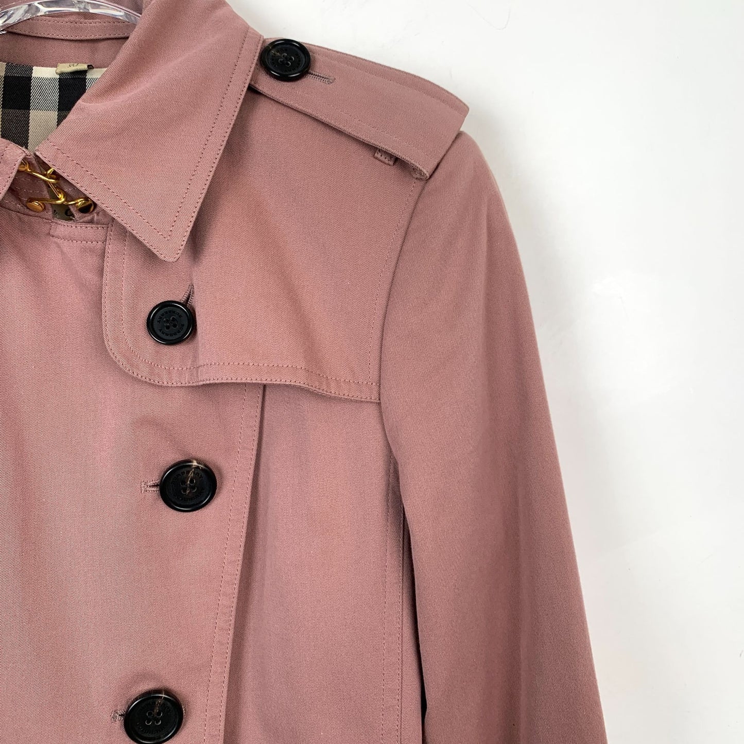 Burberry Dusty Pink Cotton Double-Breasted Trench Coat (Size XS)