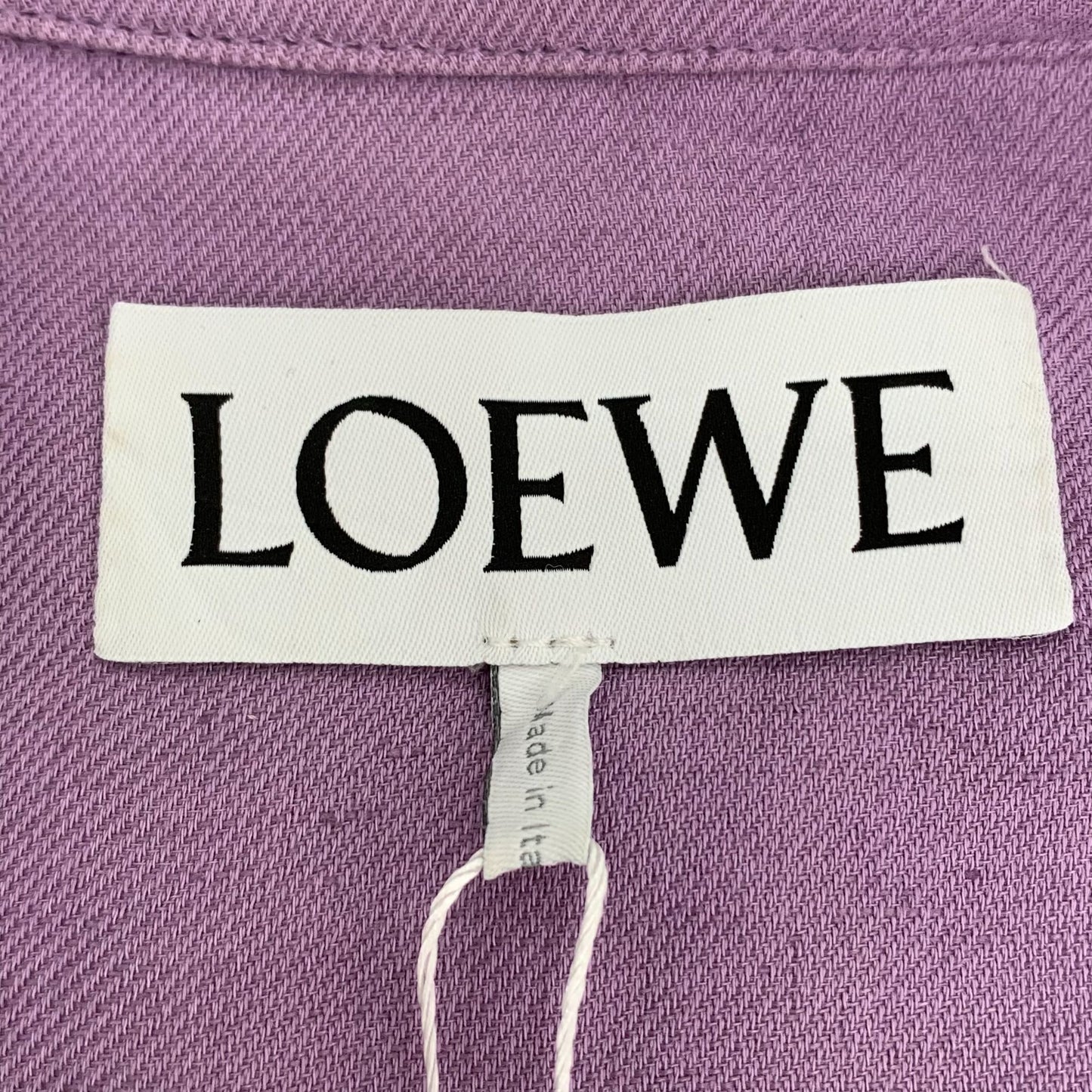 Loewe Purple Logo Patch Leather Pocket Collar Jacket (Size 34/XXS)