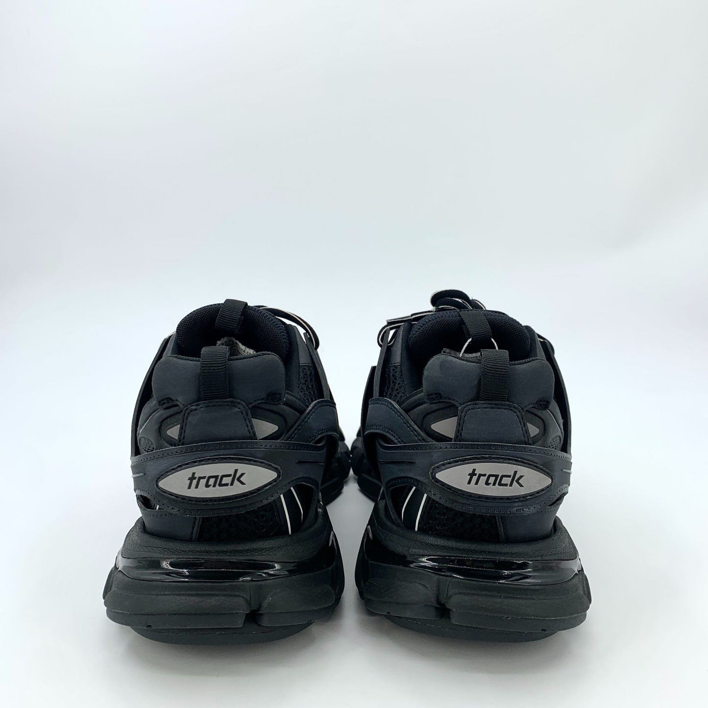 Balenciaga Track 1.0 Mens Sneakers Size 43 Black Mesh & Nylon Lace-Up Trail Shoes With Box