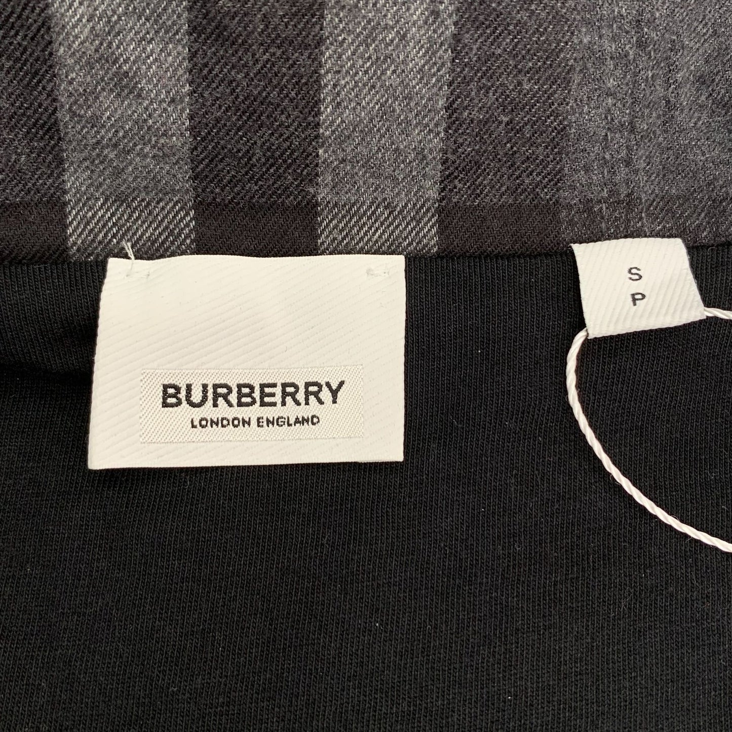 Burberry Black Logo Embroidery Cotton Hooded Zip-Up Sweatshirt (Size S)