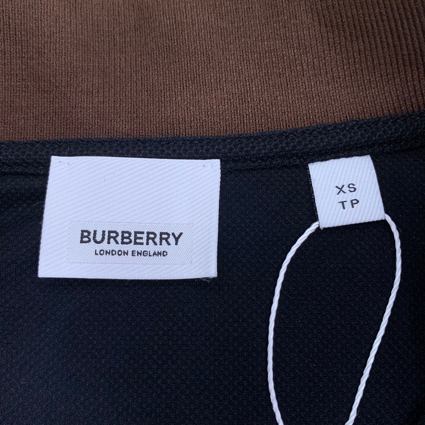 Burberry Black Logo Letter Short Sleeve Polo Shirt (Size XS)