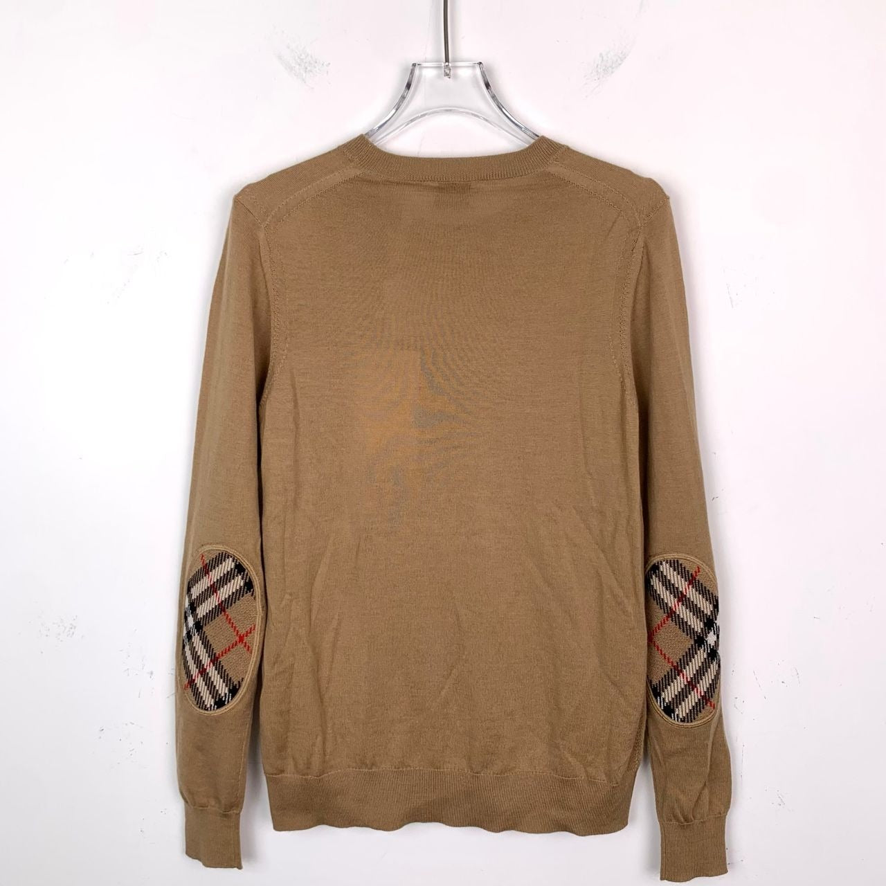 Burberry Brown Crew-Neck Wool Knit Sweater XS