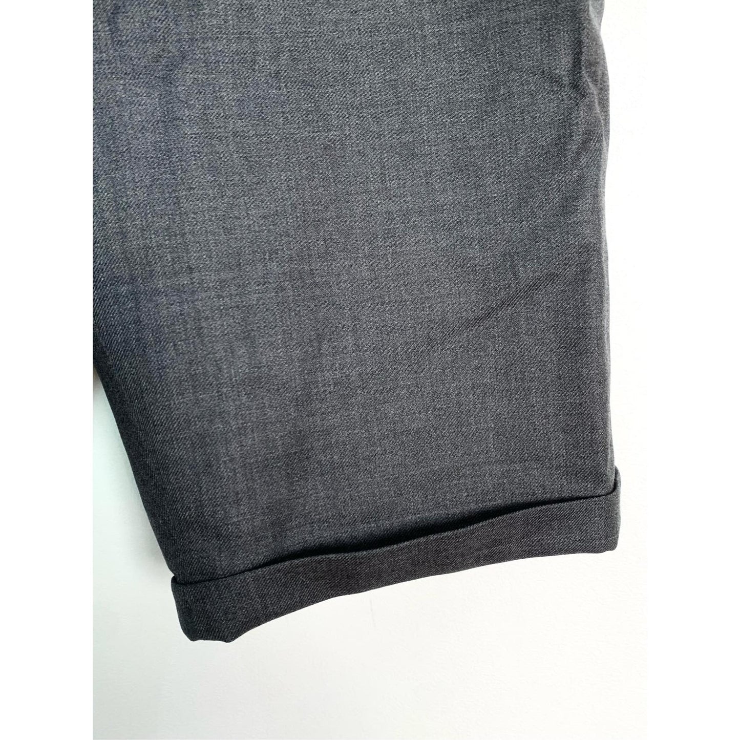 Thom Browne Mens Grey Wool Cuffed Dress Shorts Size 1