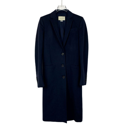 Gucci Womens Navy Wool Coat Size 36 100% Wool Made In Italy