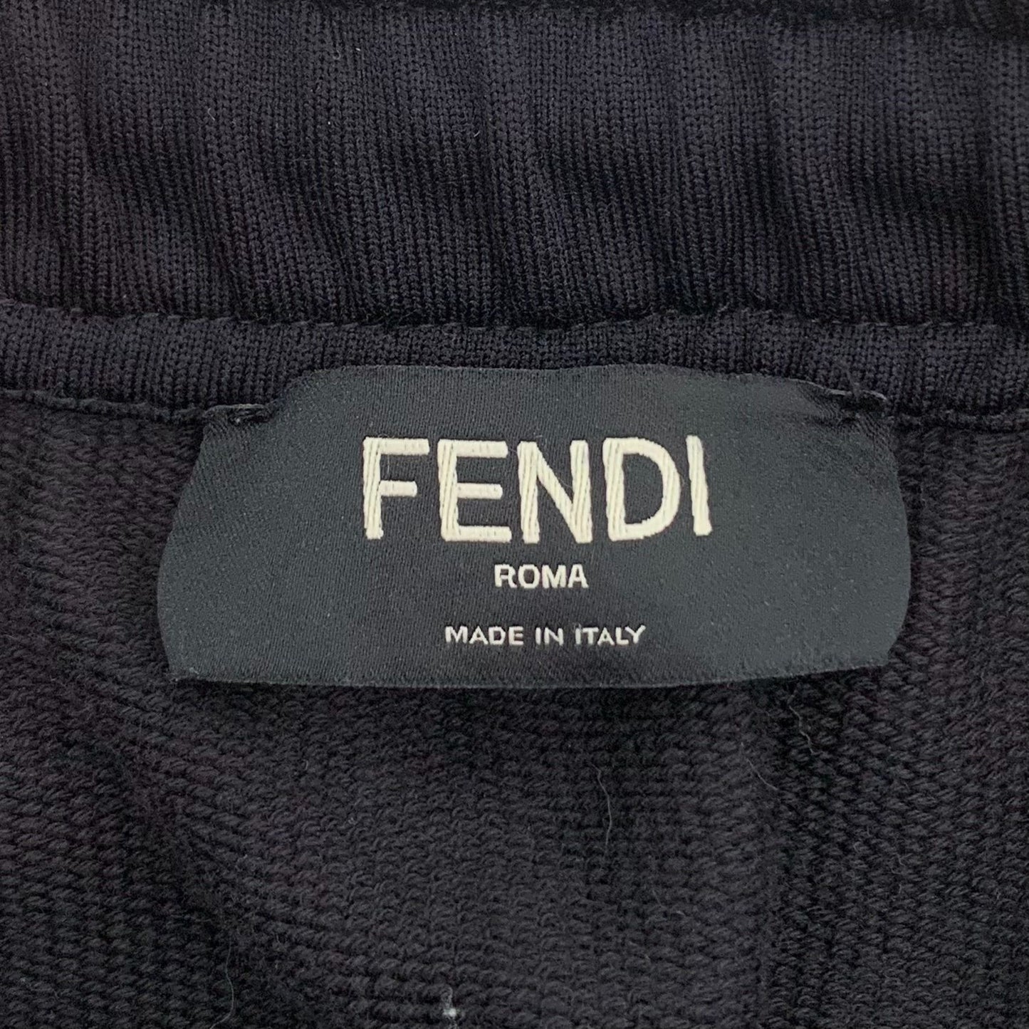 Fendi Mens Black Drawstring Logo Sweatpants Size 46 Made In Italy