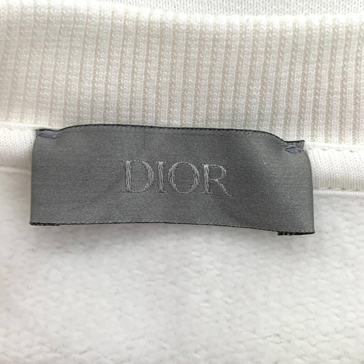 Christian Dior White Graphic Print Crewneck Sweatshirt XS 100% Cotton Made In Italy