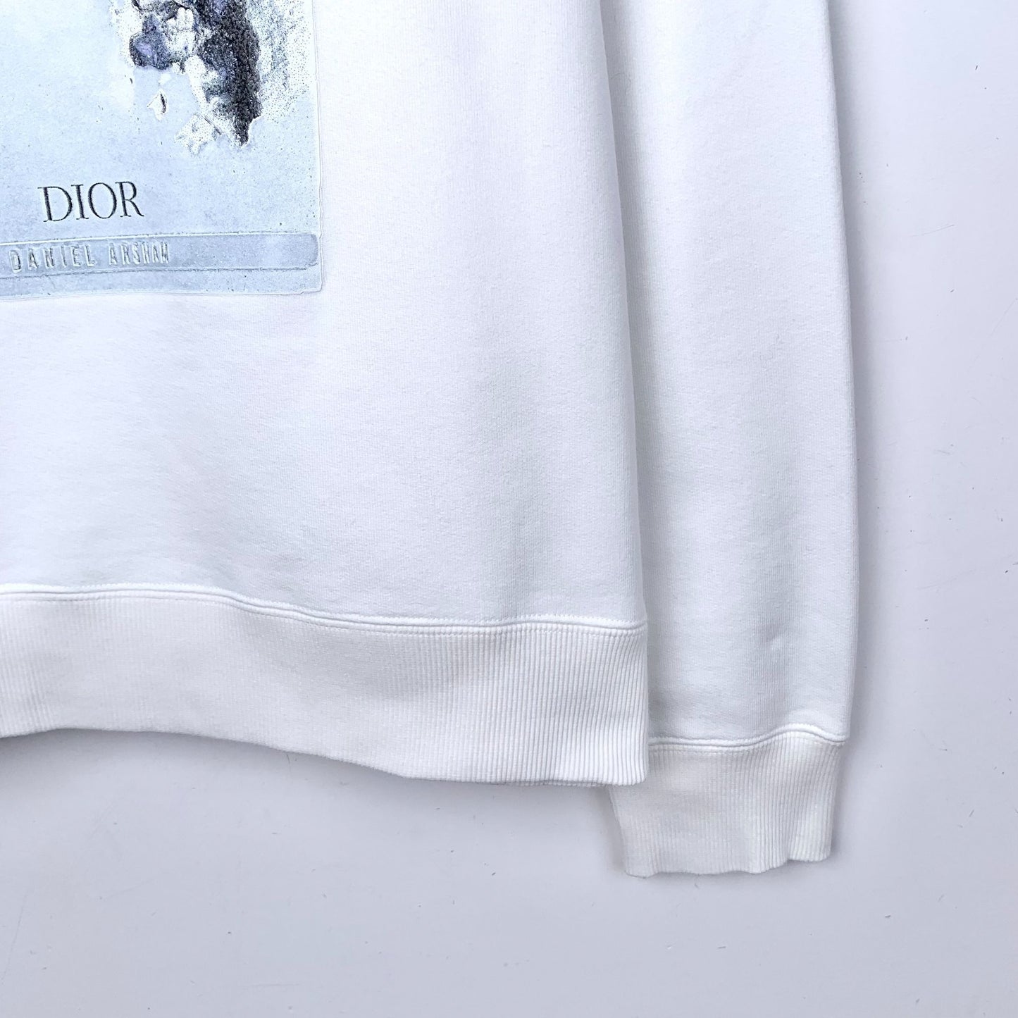 Christian Dior White Graphic Print Crewneck Sweatshirt XS 100% Cotton Made In Italy