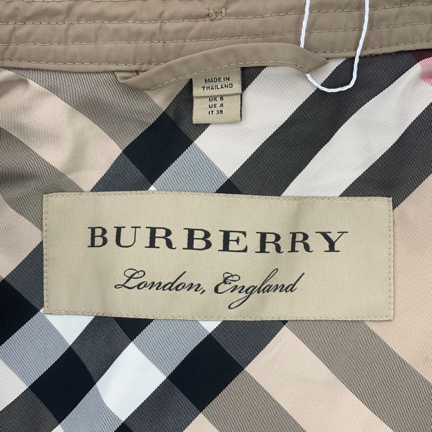 Burberry Tan Double-Breasted Trench Coat With Detachable Hood & Belt Size 38/S Polyester & Viscose