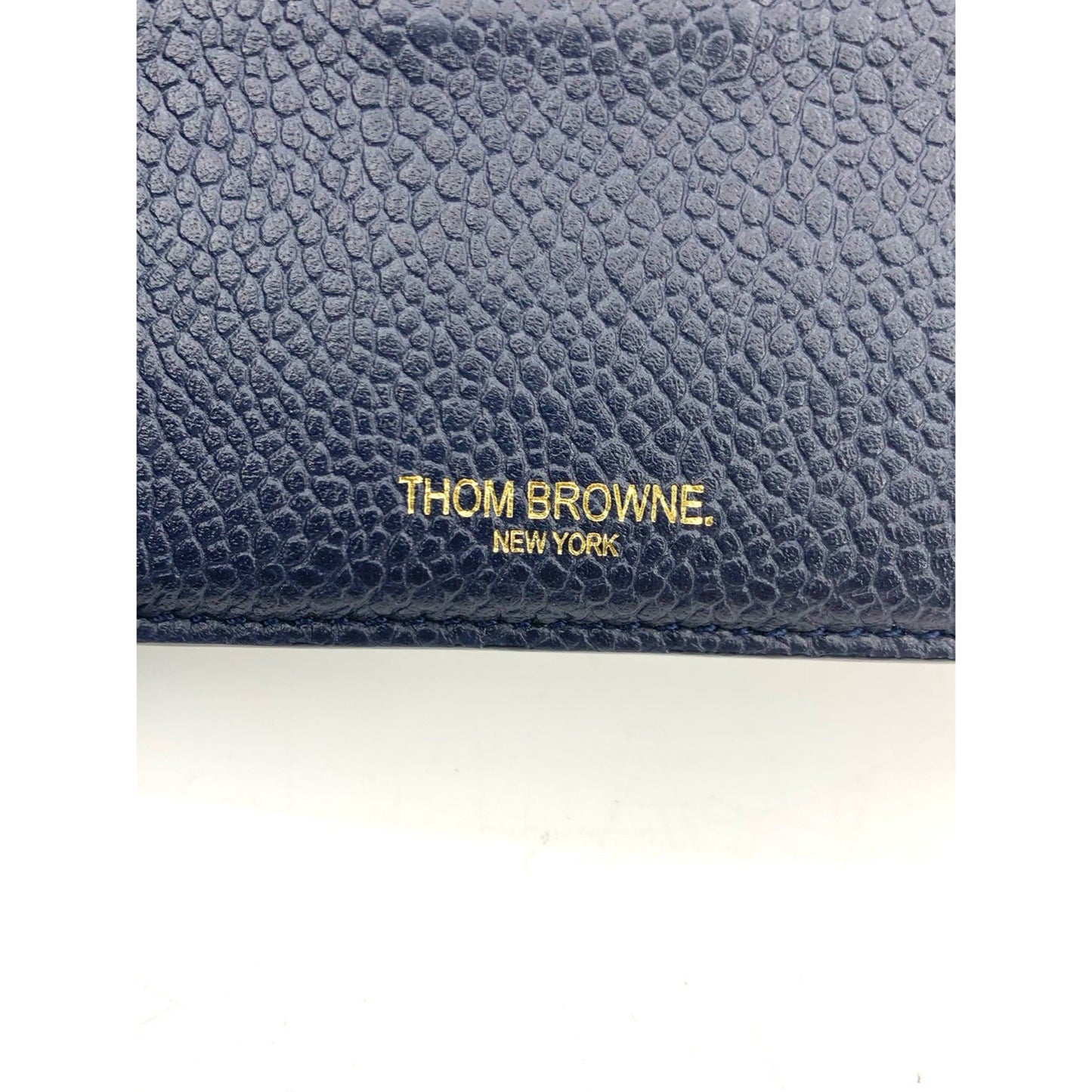 Thom Browne Luxury Leather Card Holder With Signature Stripe Design