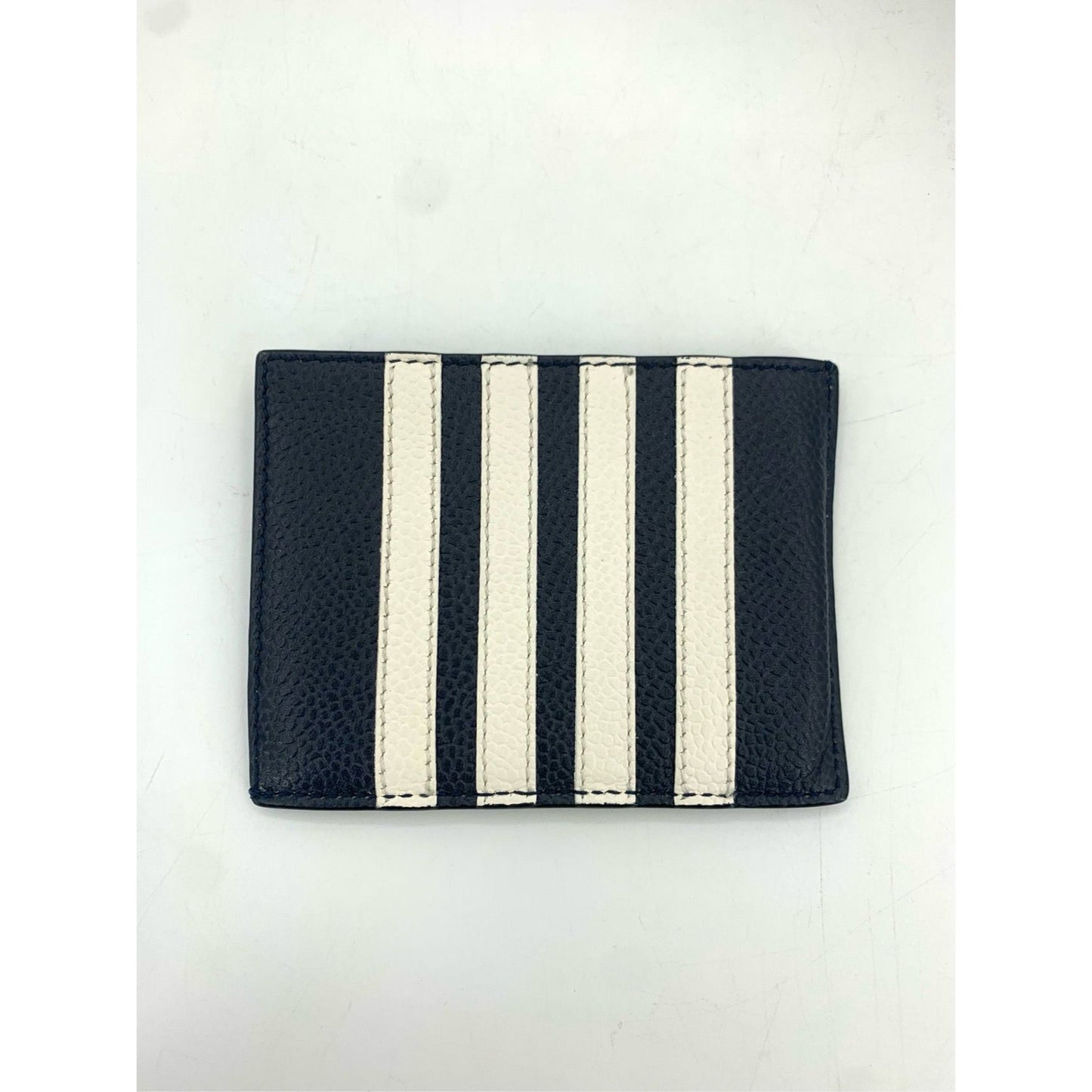 Thom Browne Luxury Leather Card Holder With Signature Stripe Design