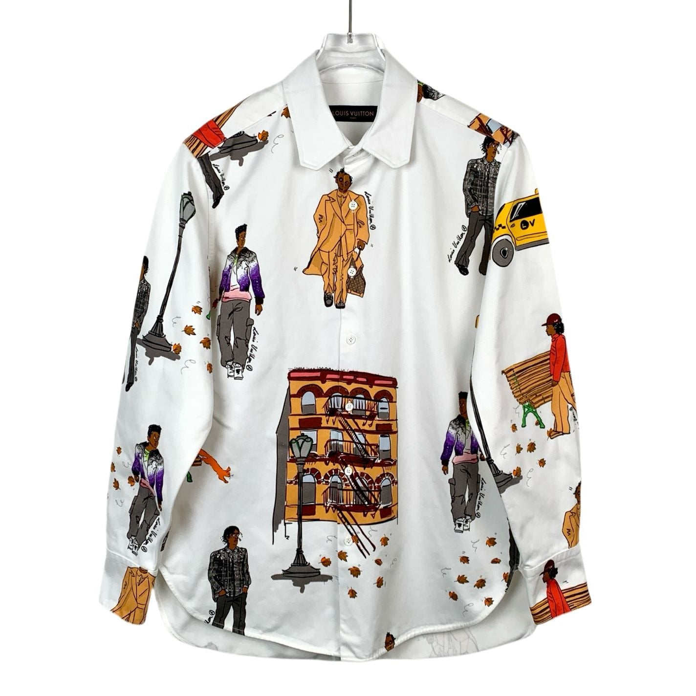 Louis Vuitton New Walkers Series White Comic Character Print Cotton Shirt Jacket (Size S)