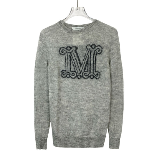 Max Mara Mohair Blend Sweater With M Letter Inset Crew-Neck XS