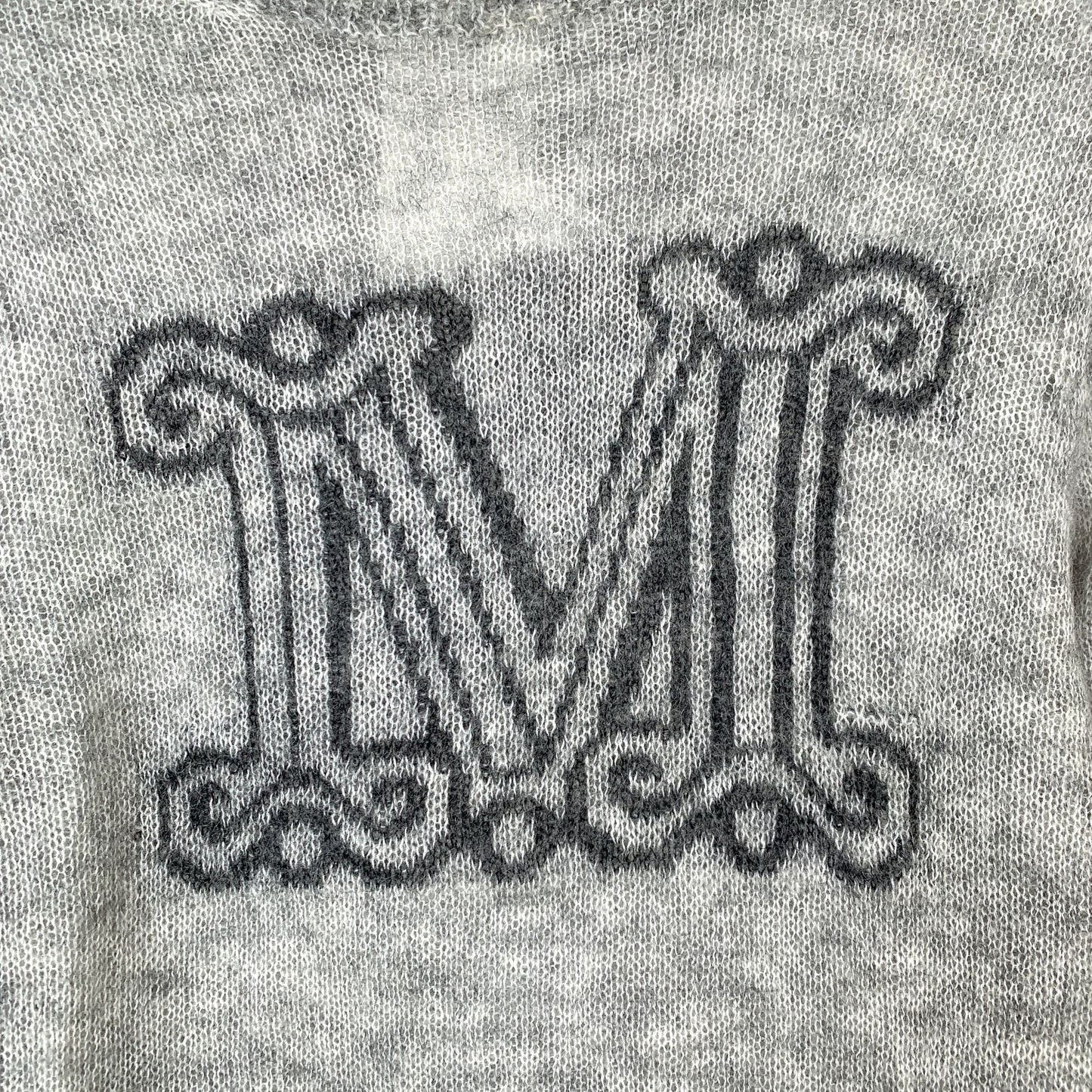 Max Mara Mohair Blend Sweater With M Letter Inset Crew-Neck XS