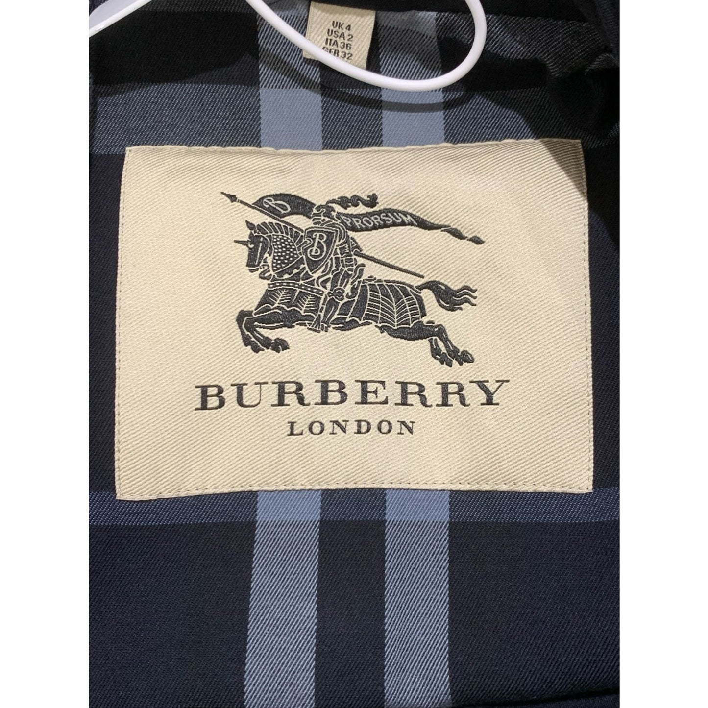 Burberry Black Cotton Long Trench Coat Womens Double Breasted 36 UK 4