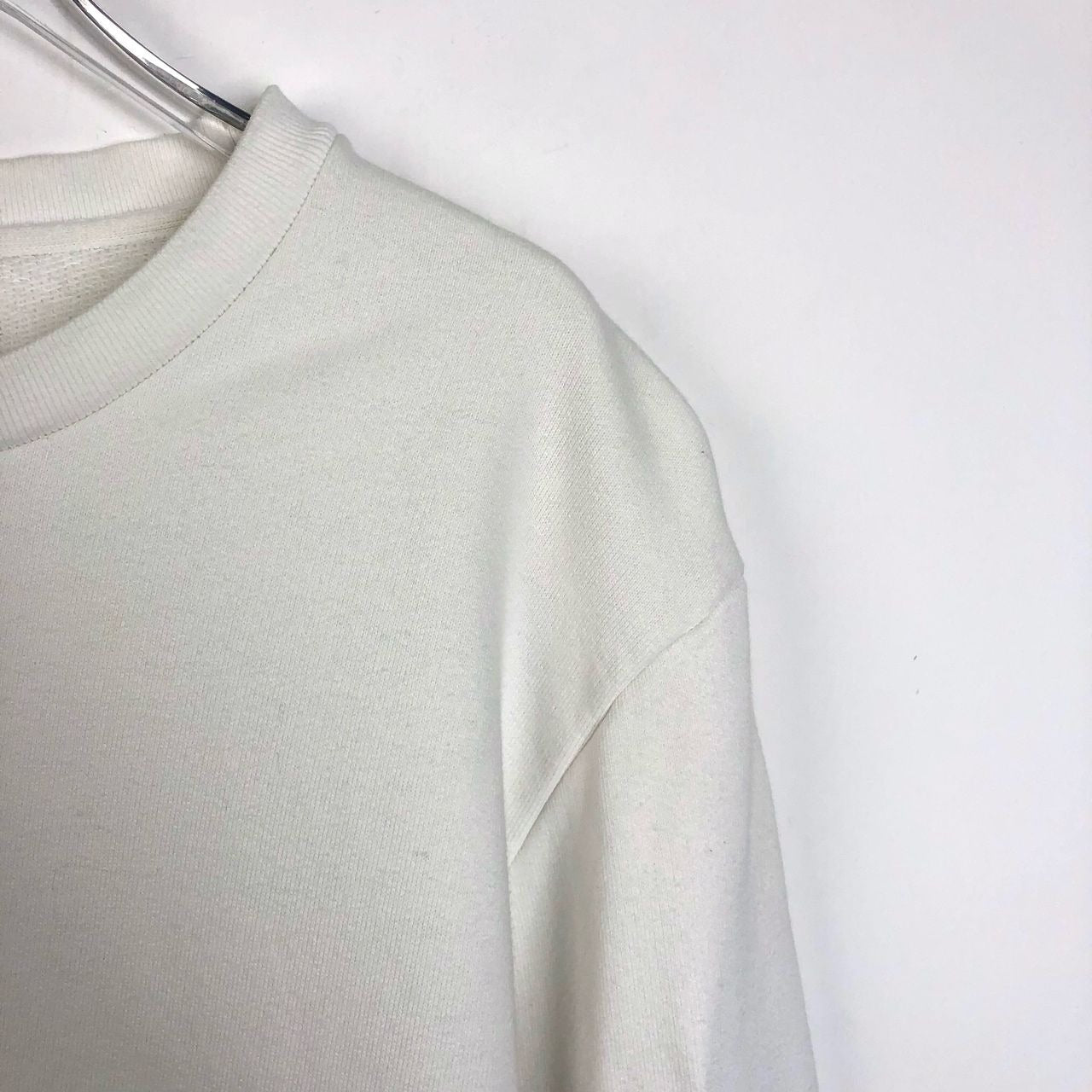 Thom Browne White Crew Neck Knit Hoodie With Back Striped Detail Size L Made In Italy