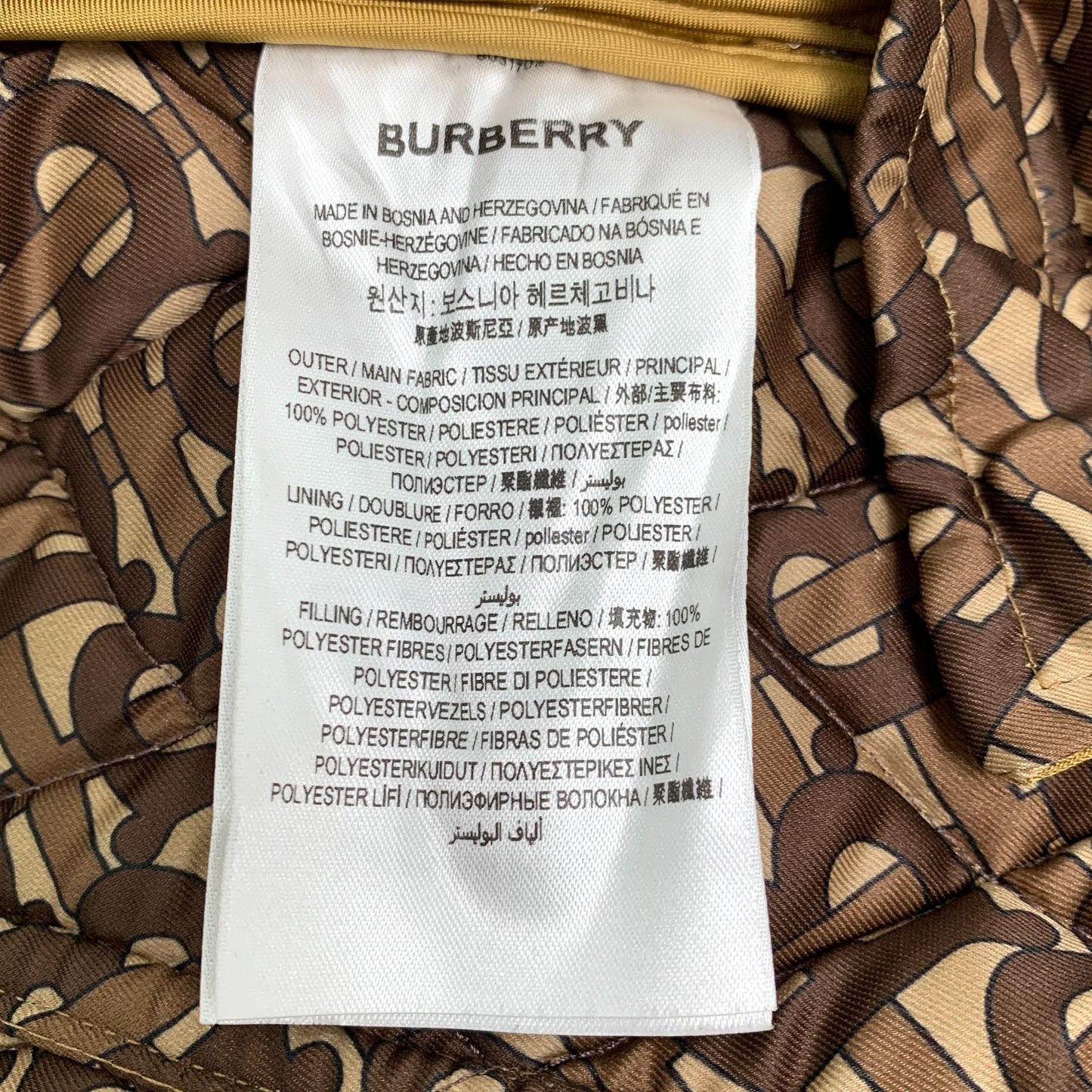 Burberry Brown Diamond Check Pattern Collar Waist-Tie Cotton Jacket (Size XS)