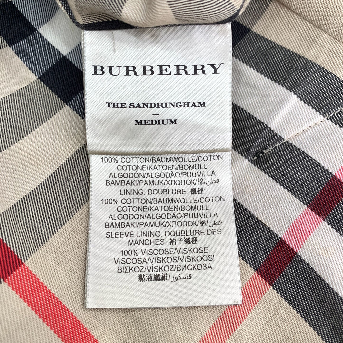 Burberry The Sandringham Black Trench Coat Medium Cotton Double Breasted Belted