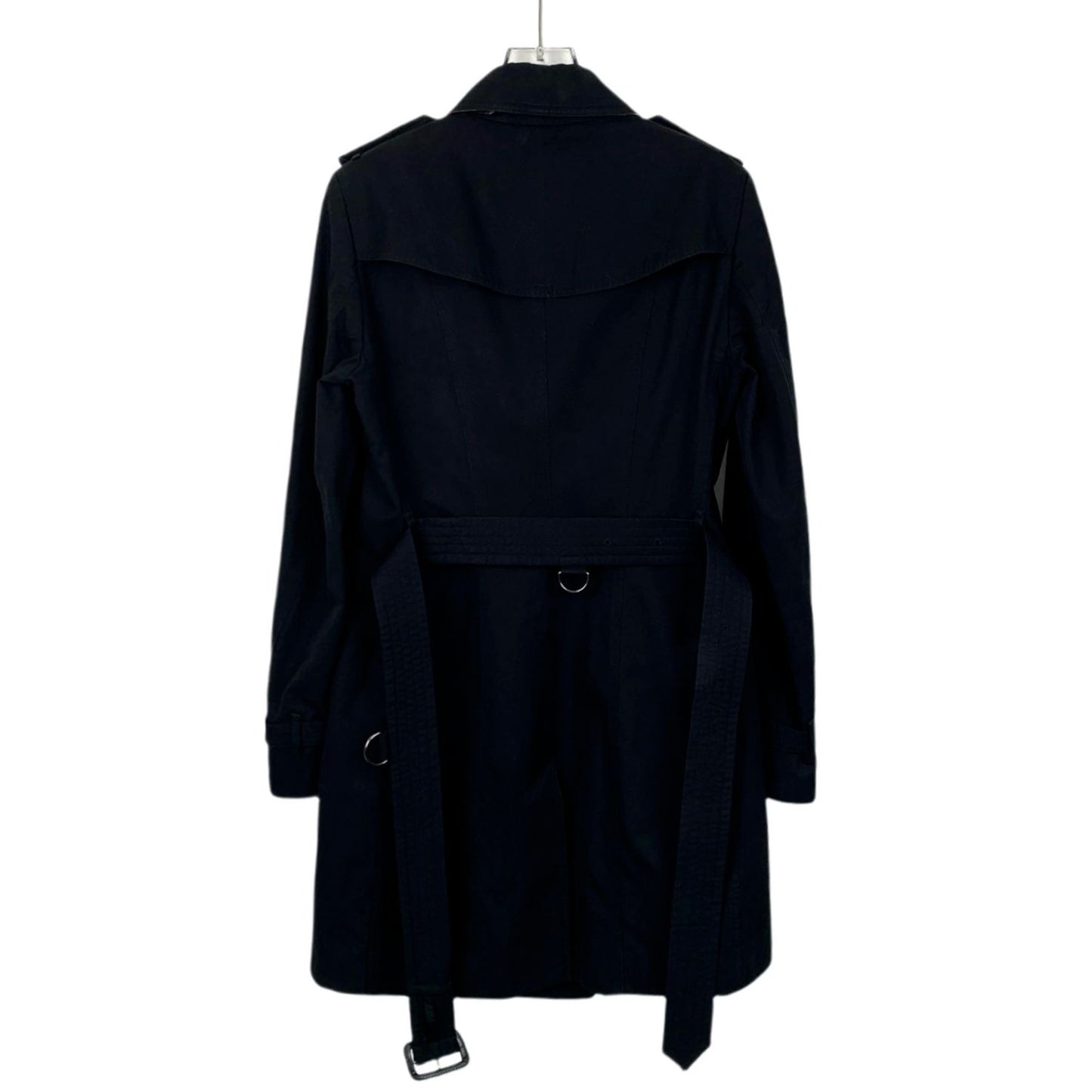 Burberry The Sandringham Black Trench Coat Medium Cotton Double Breasted Belted