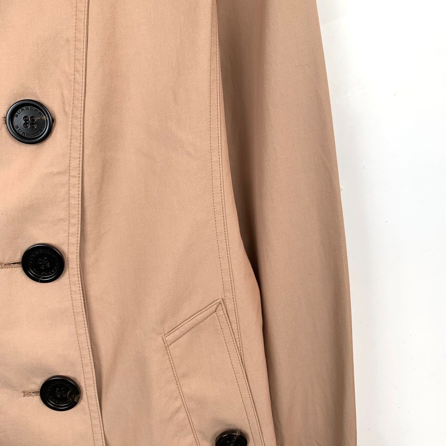 Burberry Brown Cotton Double-Breasted Trench Coat with Belt (Size 42)