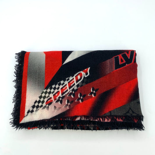 Louis Vuitton Striped Wool Fringe Scarf (193x137cm)