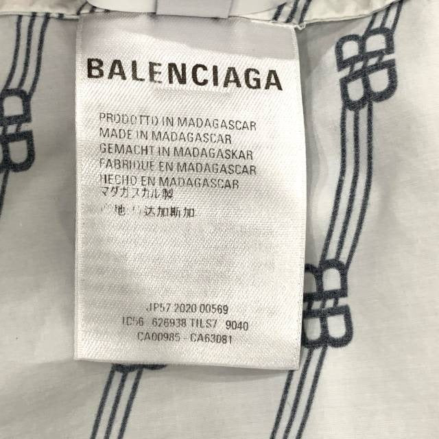 Balenciaga Logo Print Short-Sleeve Shirt White Cotton Size 38 S