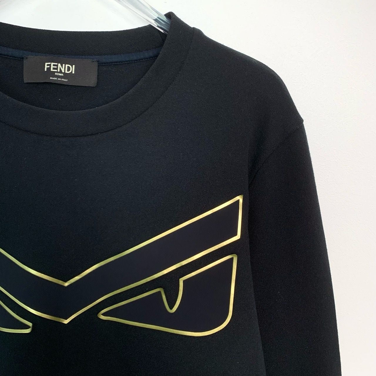 Fendi Black Sweatshirt With Monster Eyes Design XS