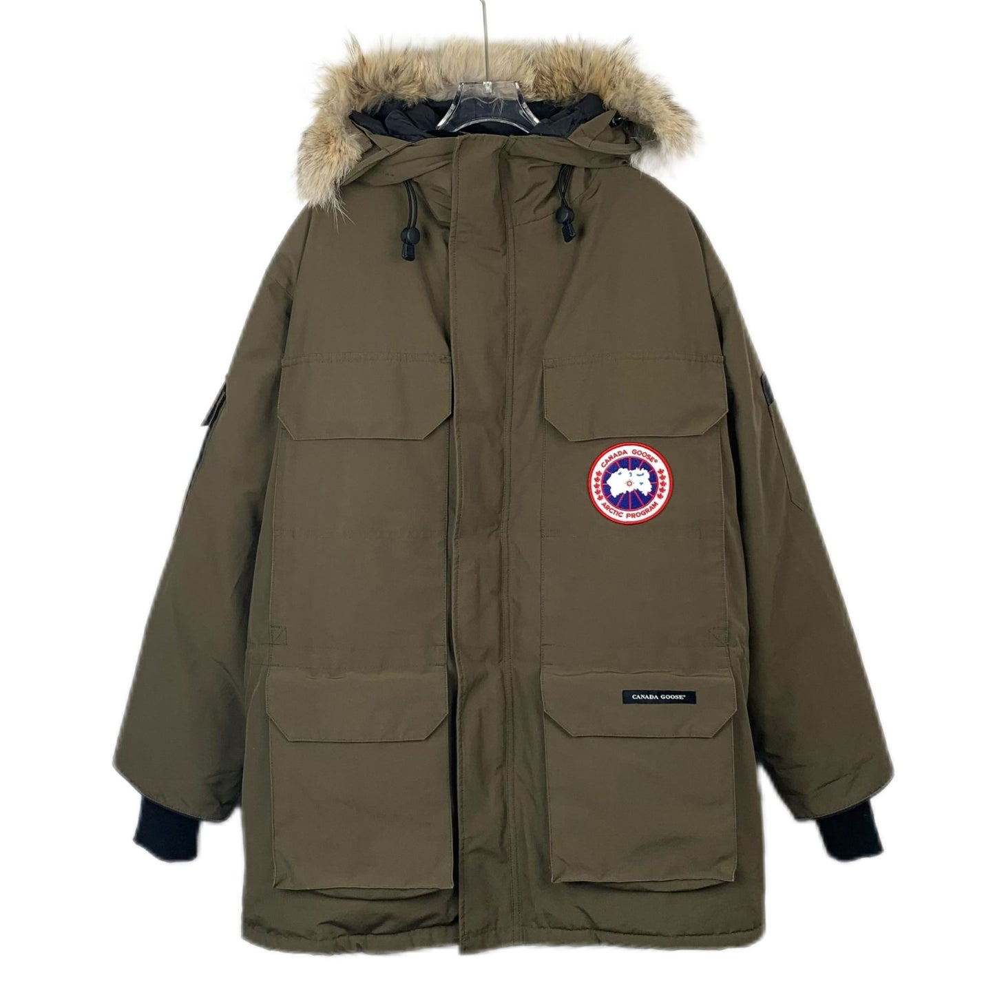 Canada Goose Expedition Green Zippered Fur Collar Down Jacket (Size S)