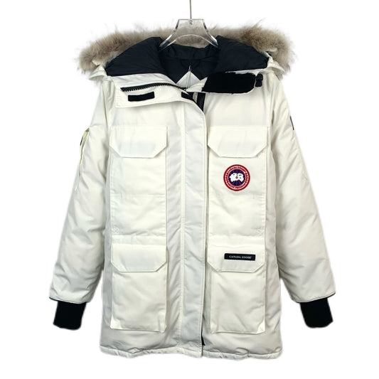 Canada Goose Expedition White Logo-Embellished Hooded Down Jacket (Size S)